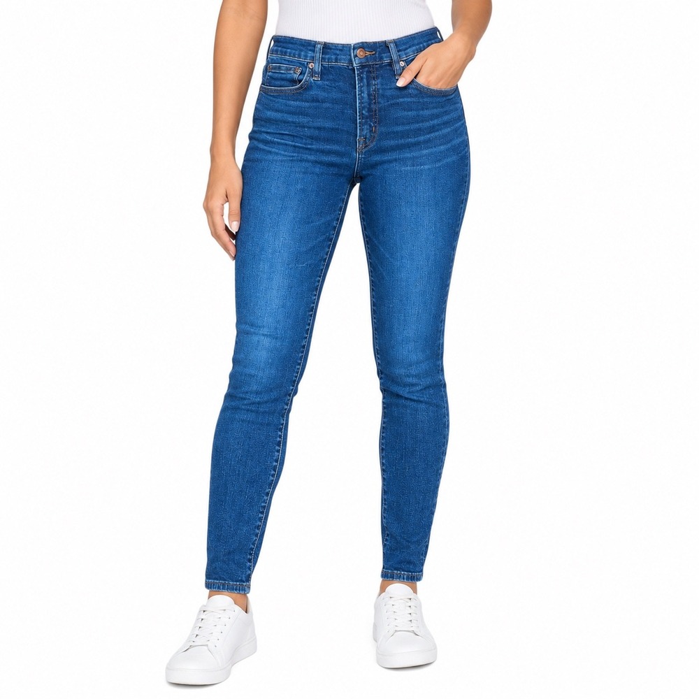 J.Crew Womens 29 9" High-Rise Toothpick Skinny Jeans Dark Indigo Blue Stretch